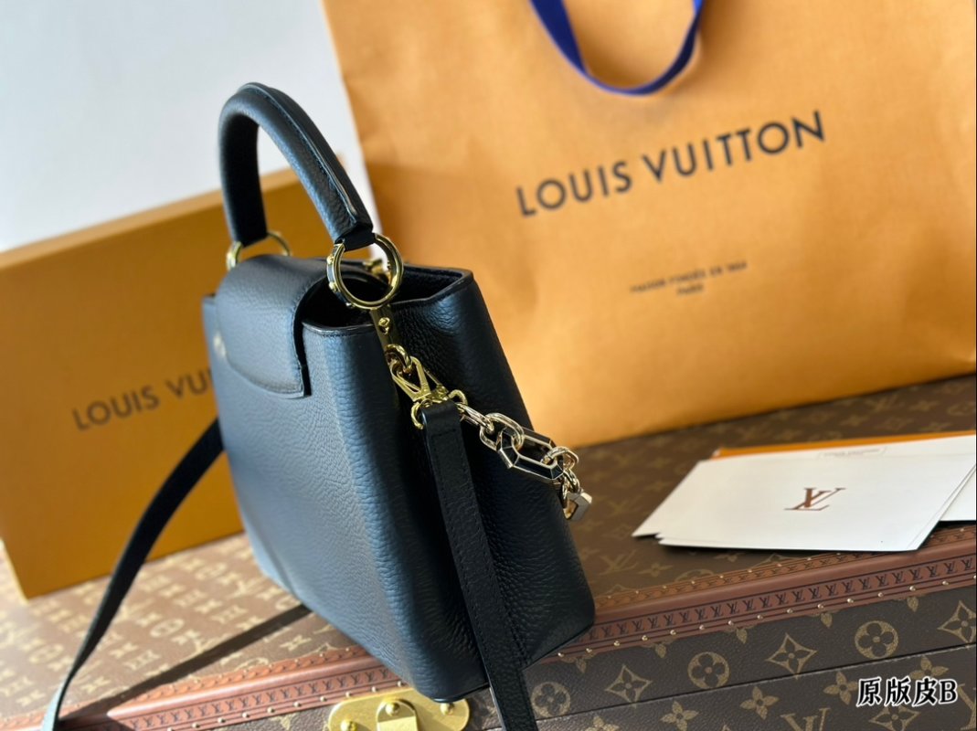 Louis Vuitton Capucines Mini Black Leather Handbag view