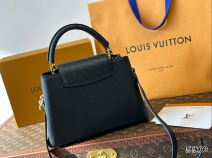 Louis Vuitton Capucines Mini Black Leather Handbag view 5