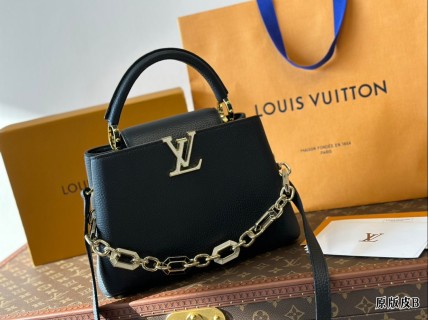 Louis Vuitton Capucines Mini Black Leather Handbag view 9