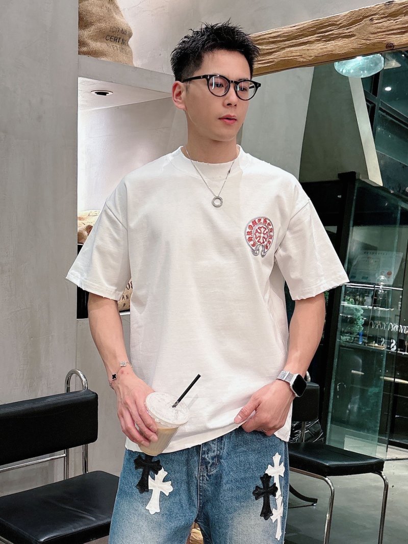 Chrome Hearts Red Logo Short Sleeve T-Shirt White