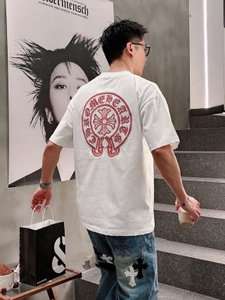 Chrome Hearts Red Logo Short Sleeve T-Shirt White view 2
