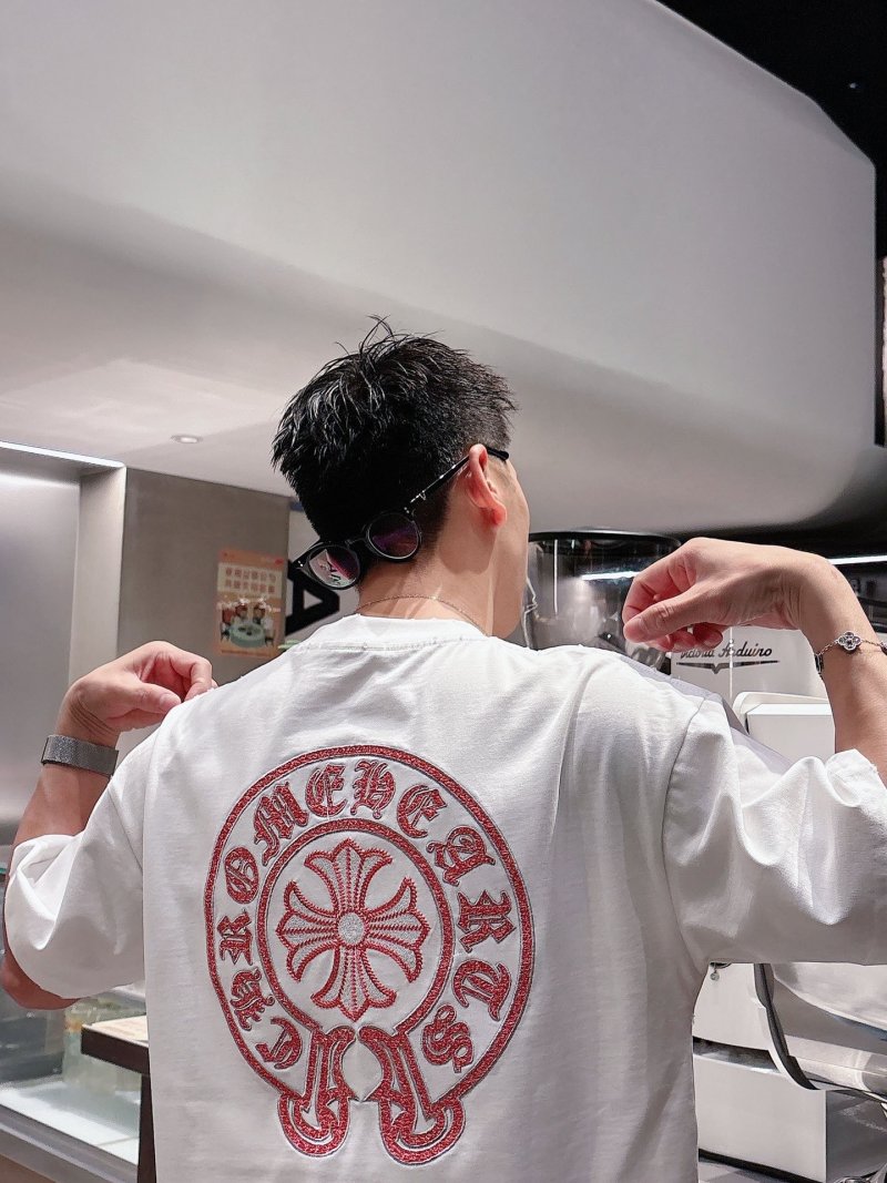 Chrome Hearts Red Logo Short Sleeve T-Shirt White view