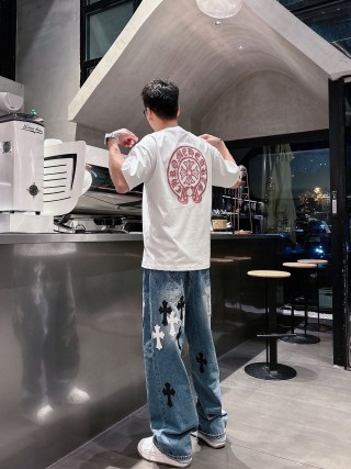 Chrome Hearts Red Logo Short Sleeve T-Shirt White view 5
