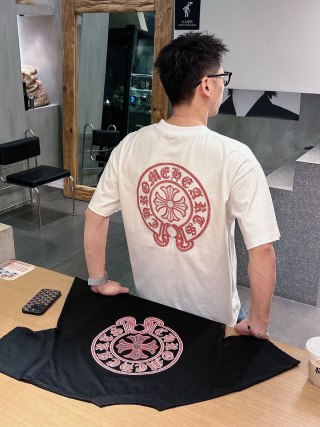 Chrome Hearts Red Logo Short Sleeve T-Shirt White view 6