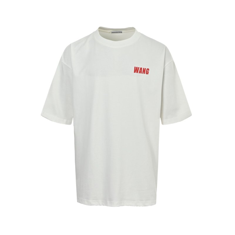 White Short Sleeve T-Shirt with Red Logo Print view