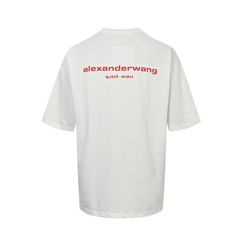 White Short Sleeve T-Shirt with Red Logo Print view