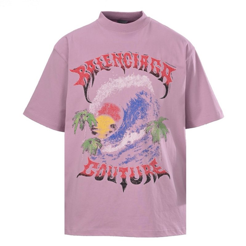 Chrome Hearts Pink Graphic T-Shirt with Wave Print view