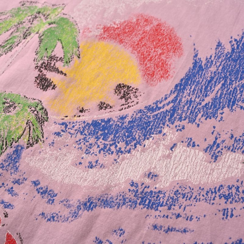 Chrome Hearts Pink Graphic T-Shirt with Wave Print view
