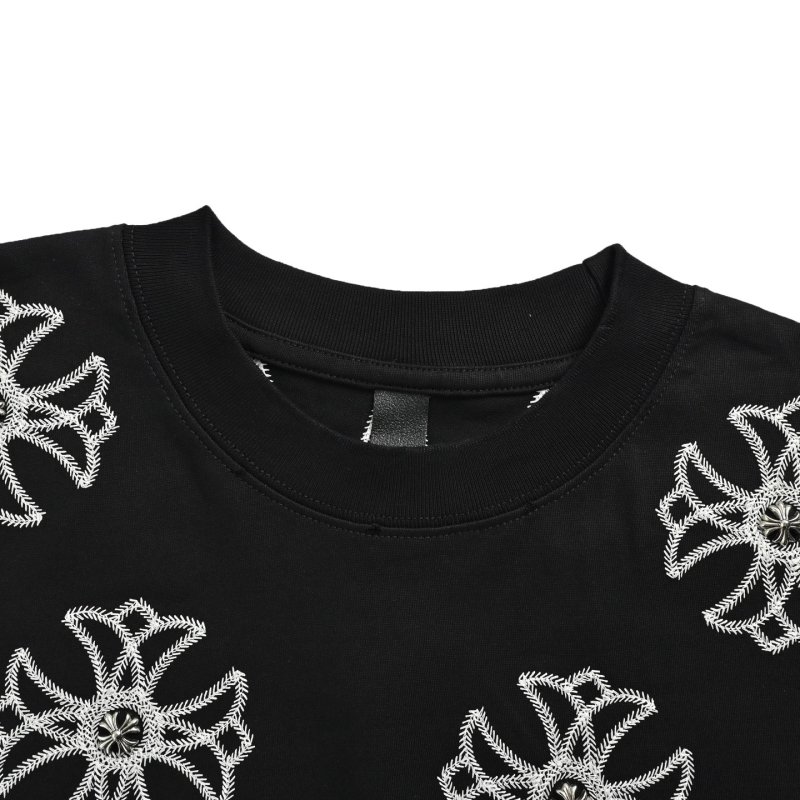 Chrome Hearts Black Cross Embroidered T-Shirt Purple view