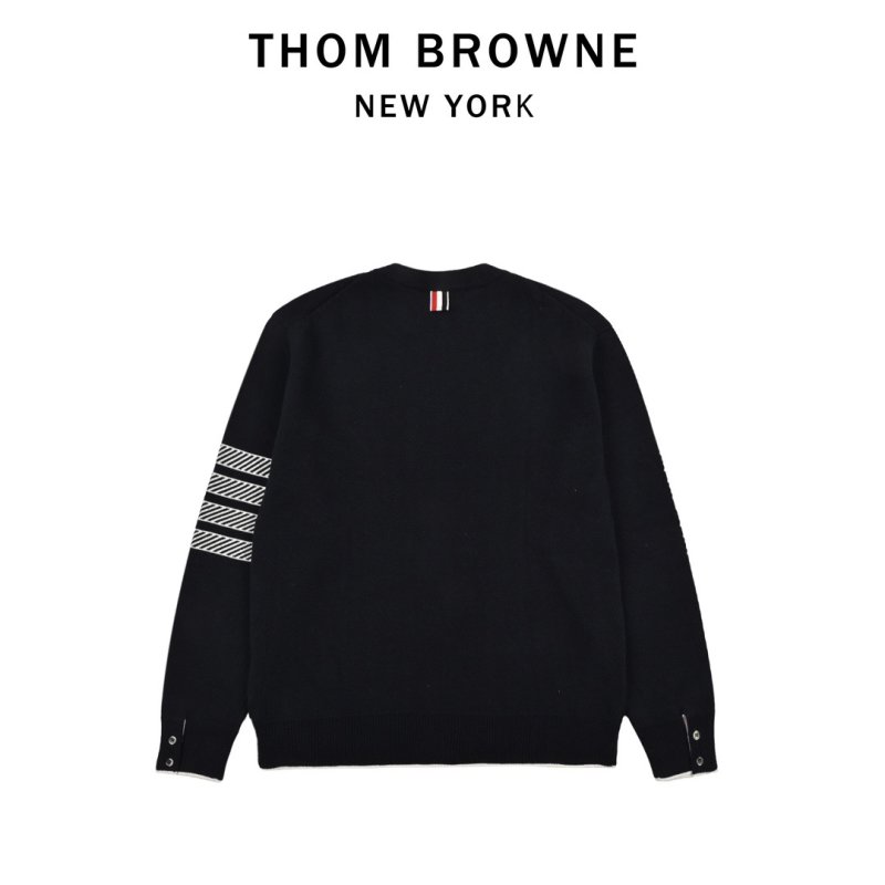 Black Anchor Knit Sweater with White Logo view