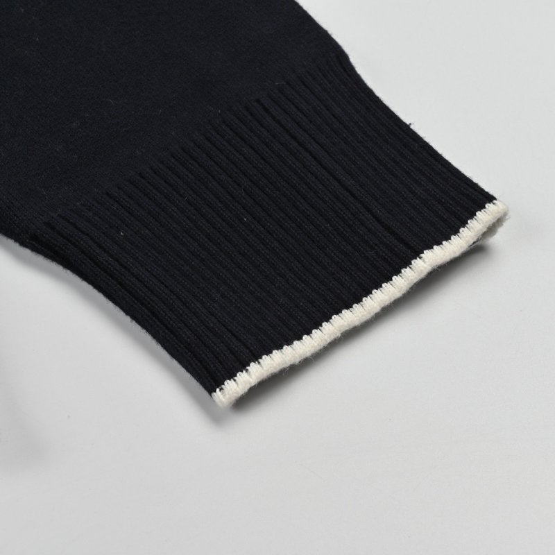 Black Anchor Knit Sweater with White Logo view