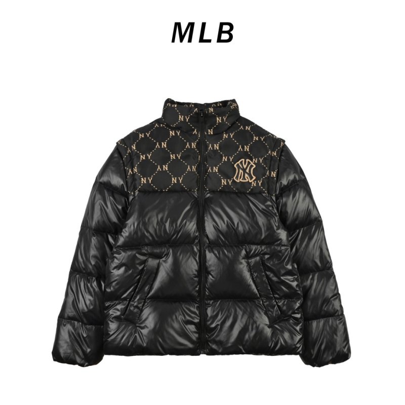 Essentials Black Puffer Down Jacket with Gold Logo view