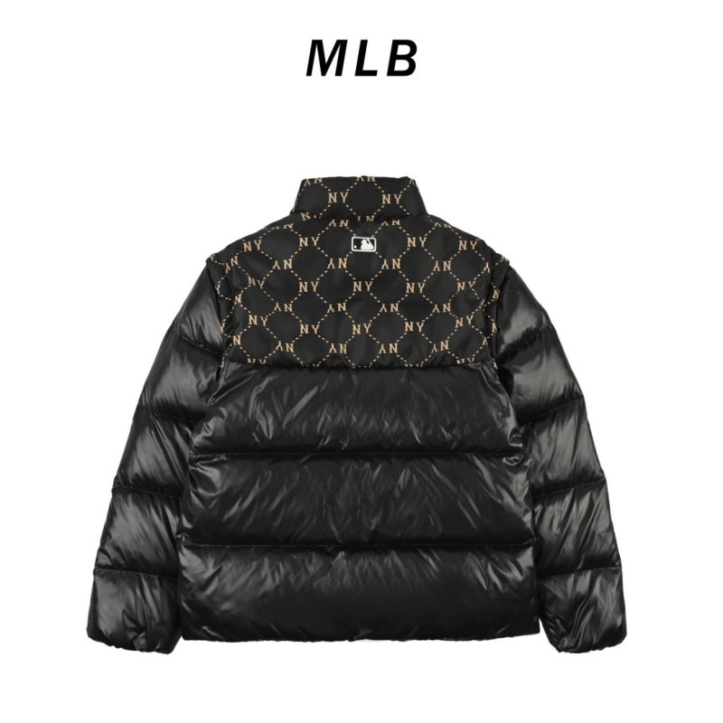 Essentials Black Puffer Down Jacket with Gold Logo view