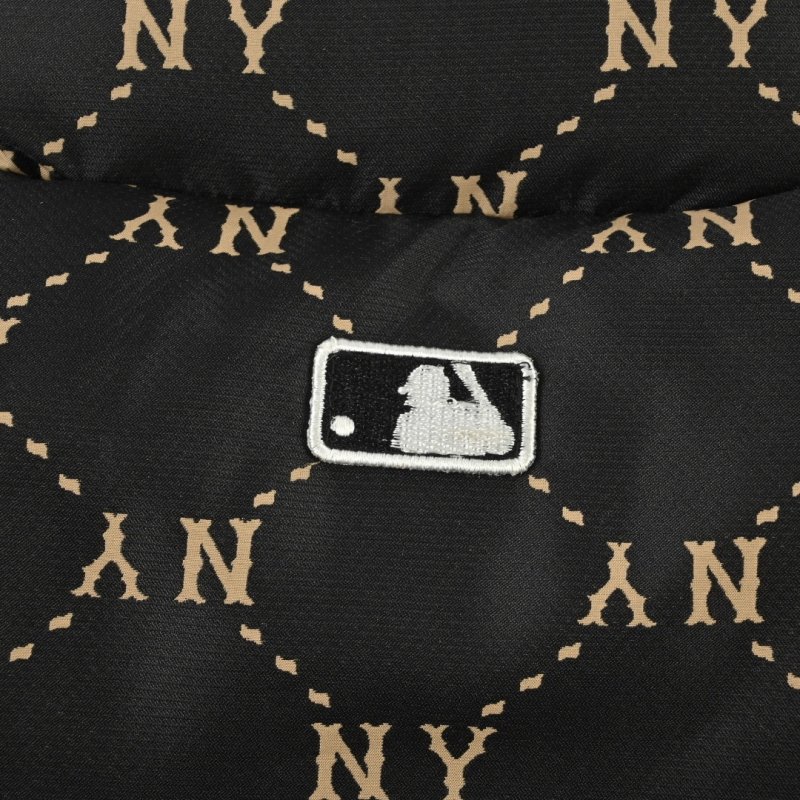 Essentials Black Puffer Down Jacket with Gold Logo view