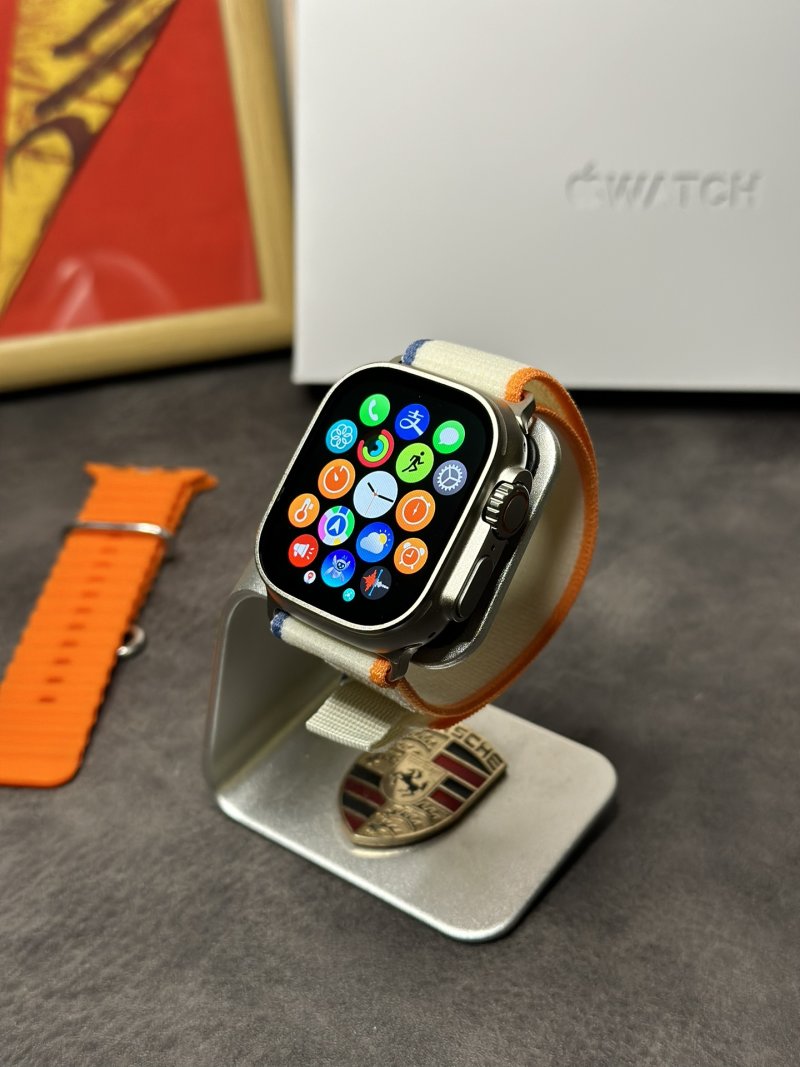 Apple Watch Ultra 2 Titanium with Orange Sport Band
