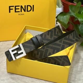 Fendi FF Logo Buckle Belt Black Monogram Leather view 4