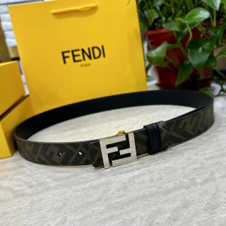 Fendi FF Logo Buckle Belt Black Monogram Leather view 6