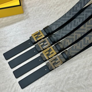 Fendi FF Logo Buckle Belt Black Monogram Leather view 9
