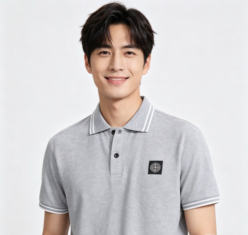 Stone Island Grey Polo Shirt with Compass Badge view