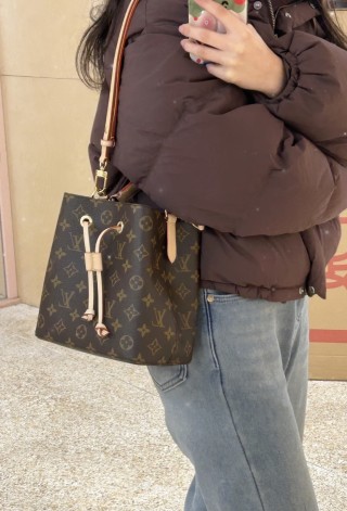 Louis Vuitton Monogram Canvas Bucket Shoulder Bag view 3