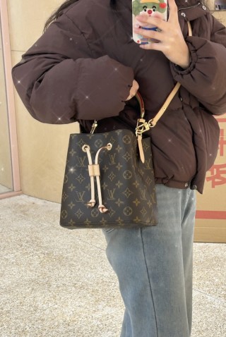 Louis Vuitton Monogram Canvas Bucket Shoulder Bag view 4