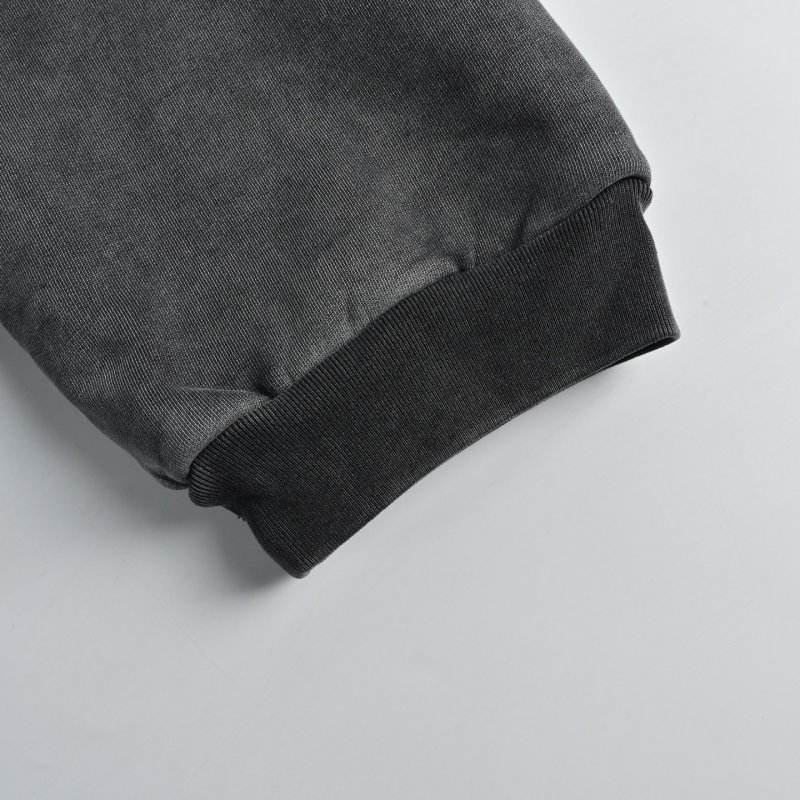 Charcoal Washed Denim Zip Hoodie Jacket view