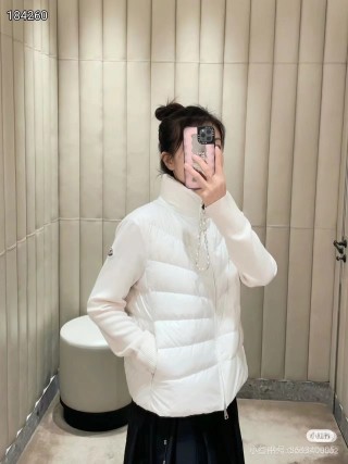 White Quilted Down Puffer Jacket view 3