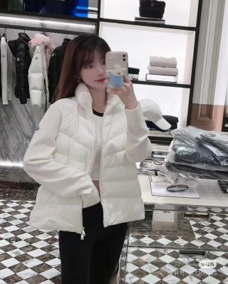 White Quilted Down Puffer Jacket view 7