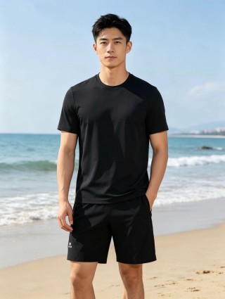 Black Casual Shorts view 2
