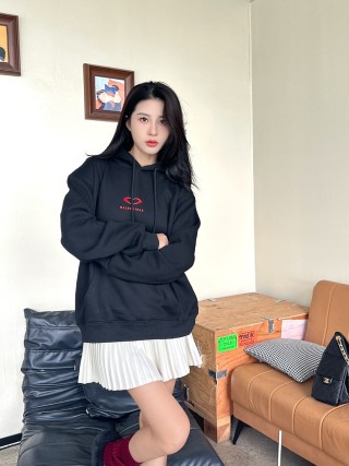 Black Heart Logo Hoodie view 6