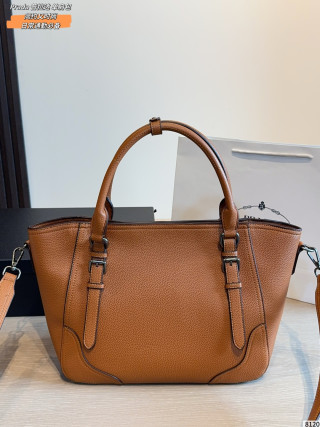Prada Cognac Leather Tote Shoulder Bag view 5