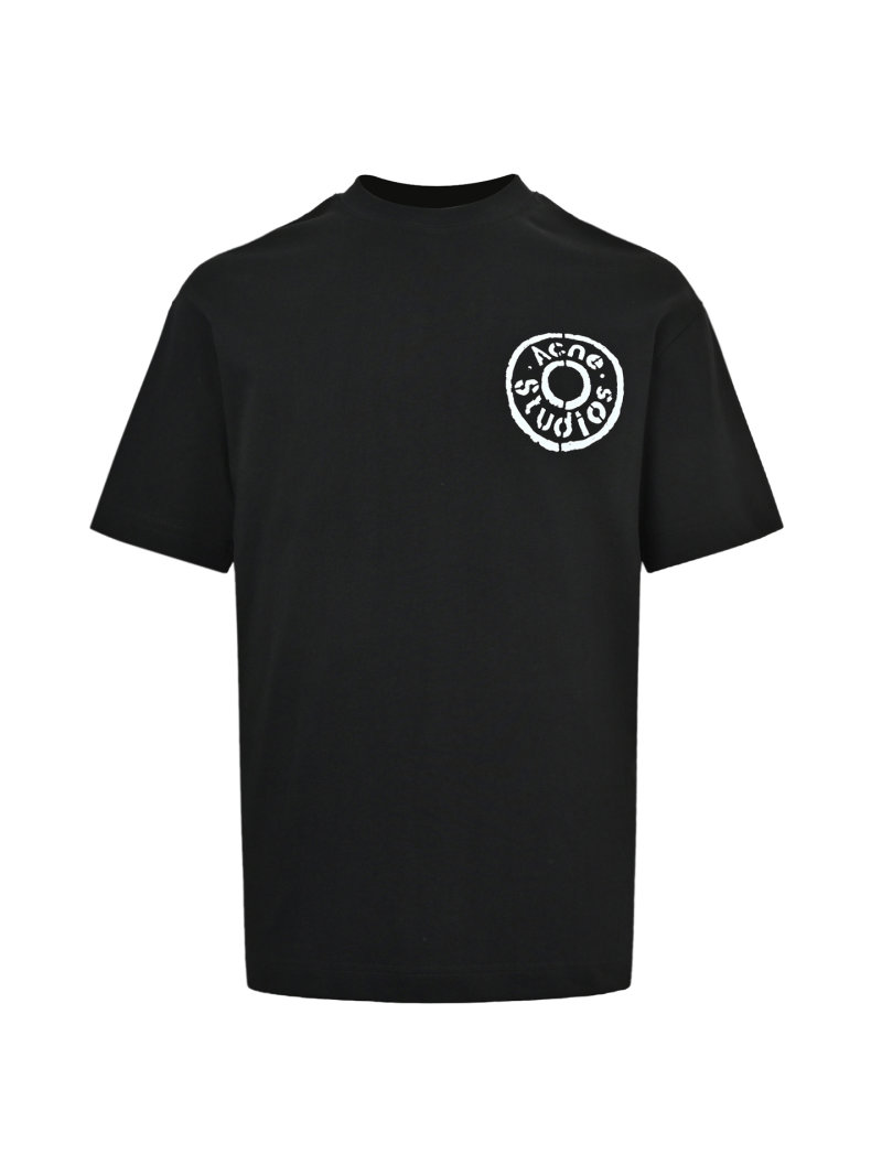 Black Crew Neck T-Shirt with Circle Logo view