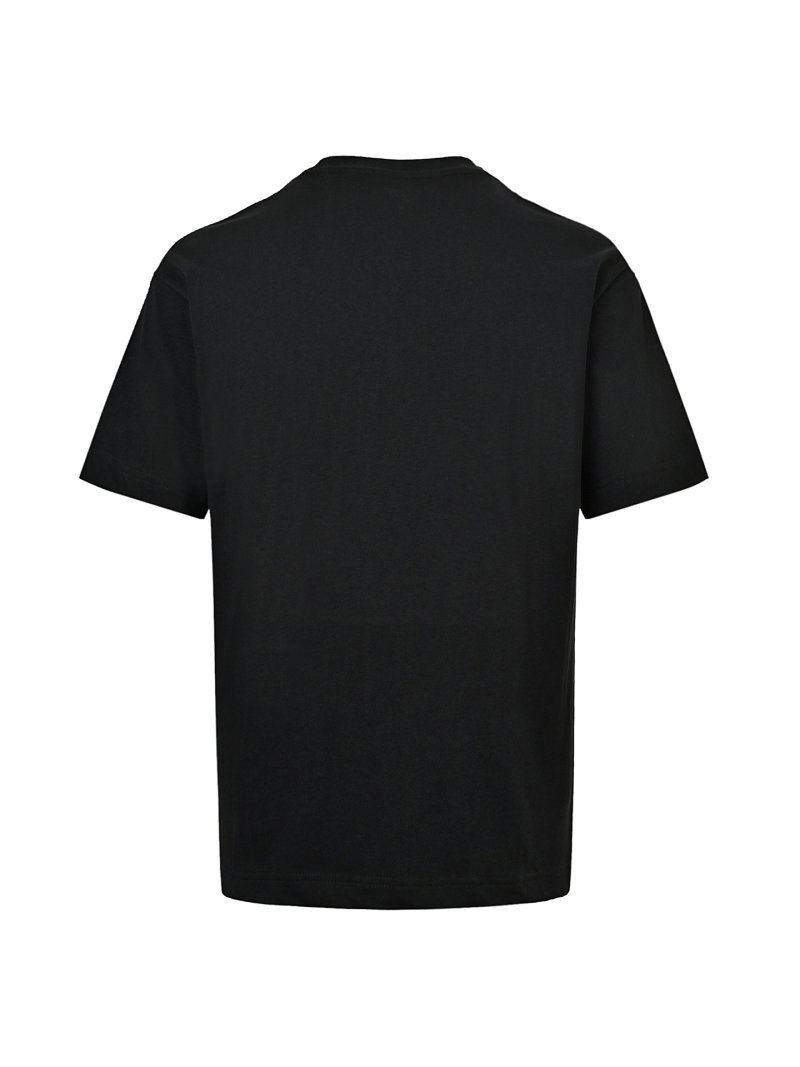 Black Crew Neck T-Shirt with Circle Logo view