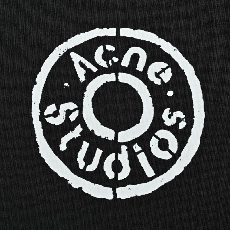 Black Crew Neck T-Shirt with Circle Logo view