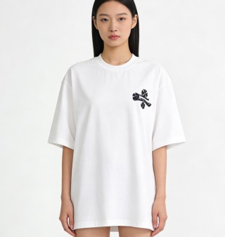 Essentials White Short Sleeve T-Shirt with Black Logo