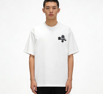 Essentials White Short Sleeve T-Shirt with Black Logo view 3