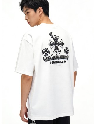 Essentials White Short Sleeve T-Shirt with Black Logo view 4