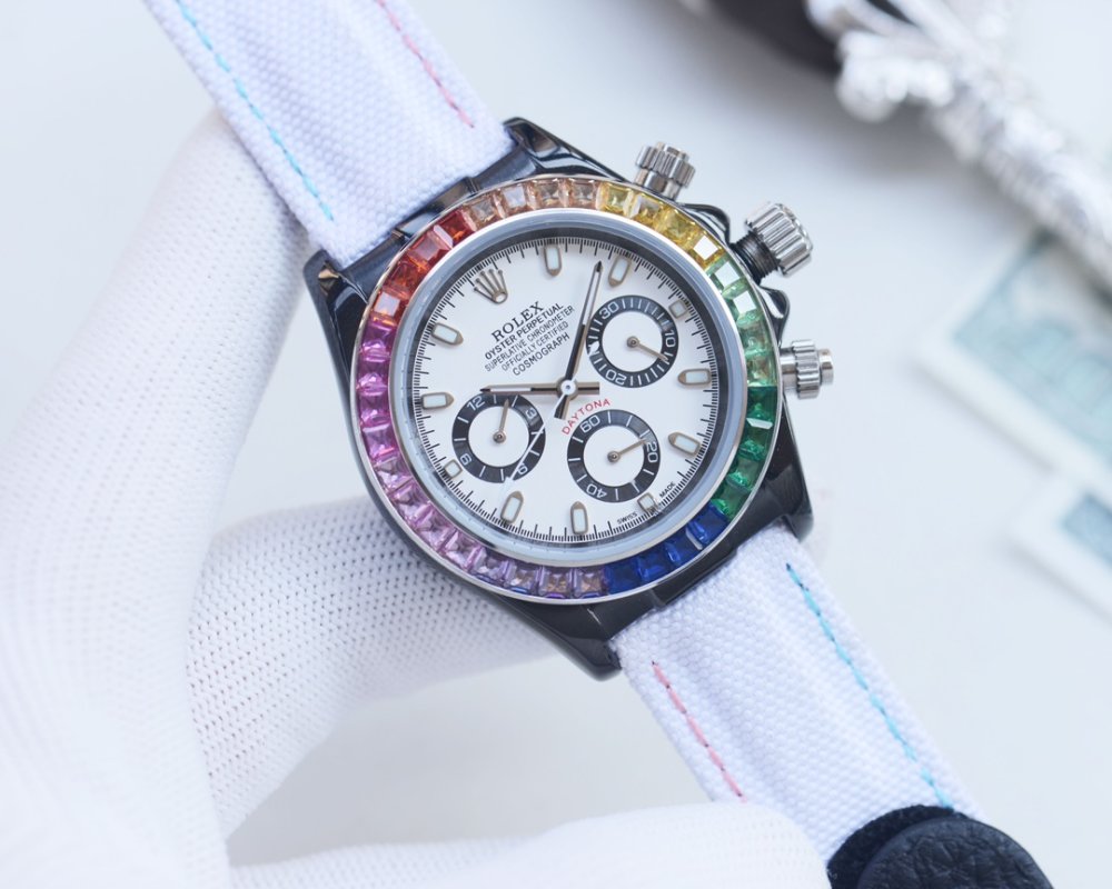 Rolex Daytona 43mm Rainbow Chronograph White Dial