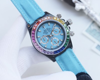 Rolex Daytona 43mm Rainbow Chronograph White Dial view 4