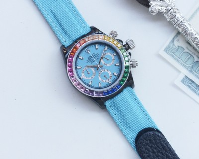 Rolex Daytona 43mm Rainbow Chronograph White Dial view 5