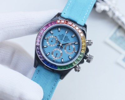 Rolex Daytona 43mm Rainbow Chronograph White Dial view 6