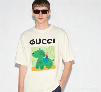 Gucci Cream Graphic Print T-Shirt view 3