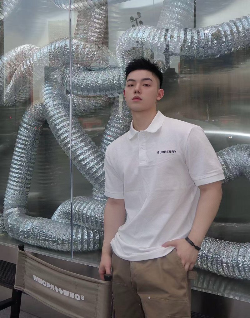 Burberry White Short-Sleeve Polo Shirt