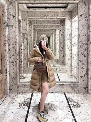 Moncler Beige Quilted Down Puffer Jacket