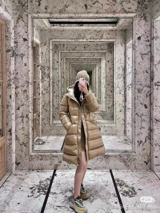 Moncler Beige Quilted Down Puffer Jacket view 2