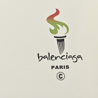 Balenciaga Torch Logo Cream Hoodie view 5