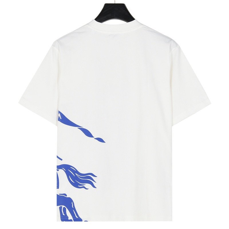 Blue & White Graphic Print Short Sleeve T-Shirt view