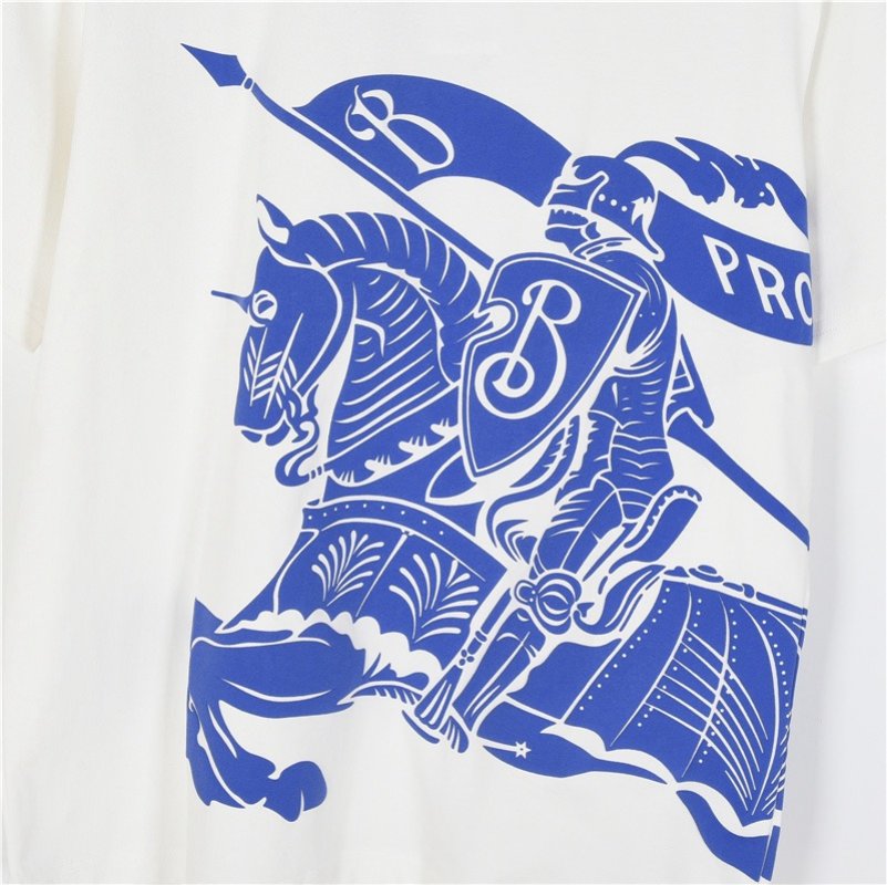 Blue & White Graphic Print Short Sleeve T-Shirt view