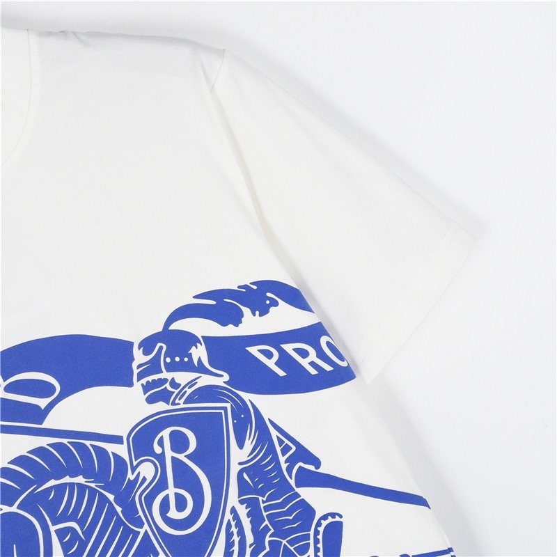 Blue & White Graphic Print Short Sleeve T-Shirt view