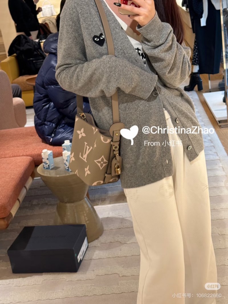 Louis Vuitton Monogram Canvas Shoulder Bag Taupe